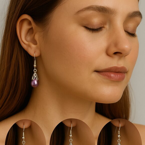 Dangle Earrings – Pearl or crystal earrings - Picture 8 of 8